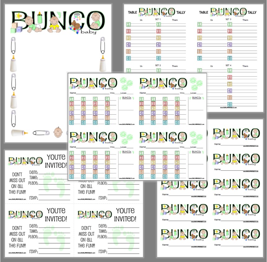 Baby Bunco Set - Bunco Printables