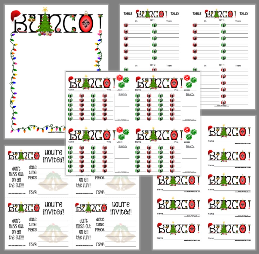 free printable bunco score sheets christmas
