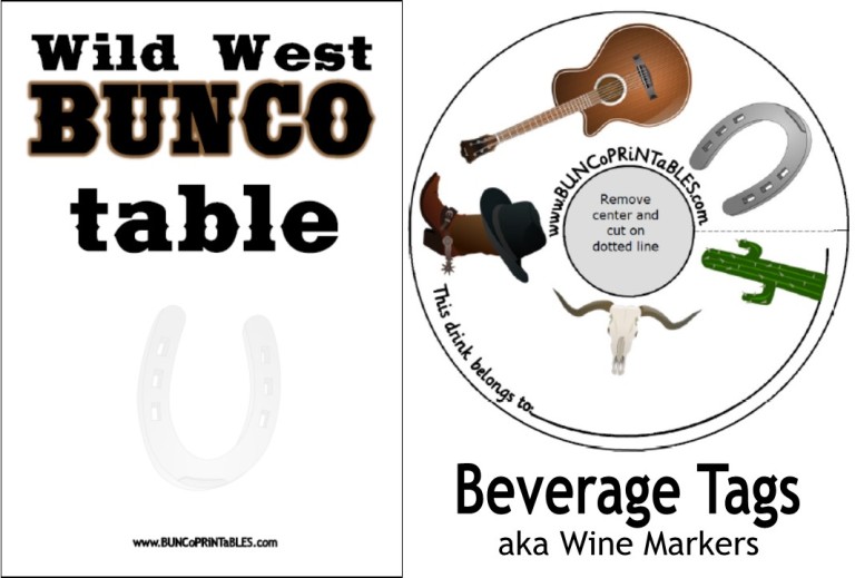 Wild West Bunco Set Bunco Printables