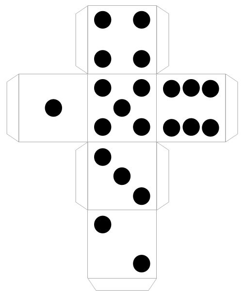 Printable Dice Template with Dots